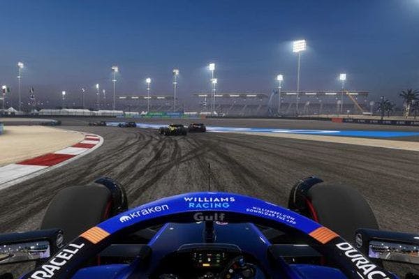 F1 23 looks incredible, especially during the night races, like this one in Bahrain